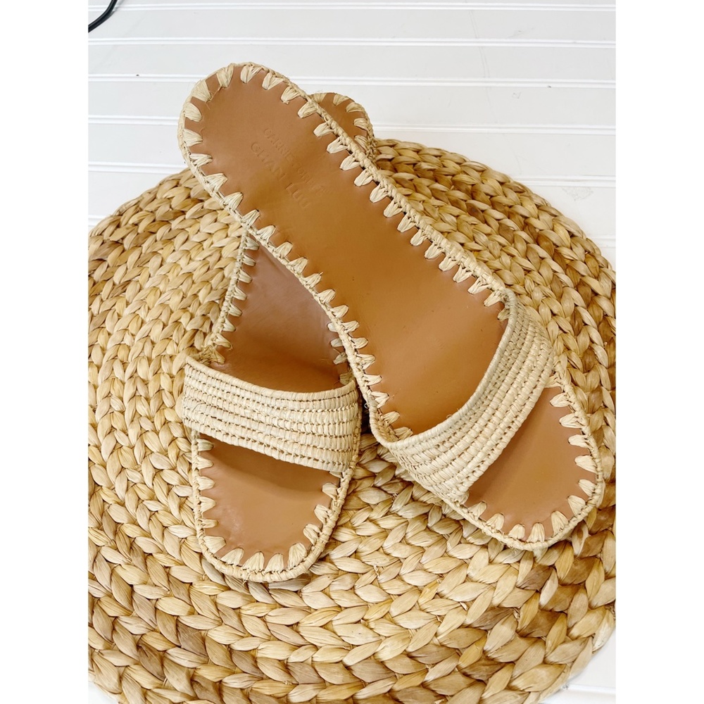 Carrie Forbes Bou Raffia Mules Sandals
